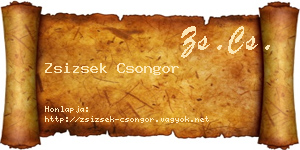 Zsizsek Csongor névjegykártya